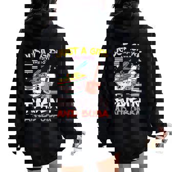 Just A Girl Who Loves Ramen And Boba Bubble Tea Japanese Women Oversized Hoodie Back Print - Thegiftio