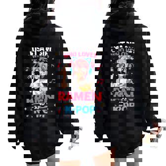 Just A Girl Who Loves Ramen And K-Pop Kpop Lover Women Oversized Hoodie Back Print - Thegiftio