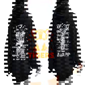 Just A Girl Who Loves Tigers Cute Tiger Animals Lover Women Oversized Hoodie Back Print | Seseable UK