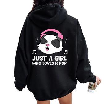 K-Pop Music Girlólo Una Chica Que Ama La Música K-Pop Women Oversized Hoodie Back Print - Regaloses