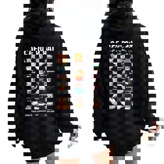 Kawaii Cafe Du Chat Cute Coffee Cats Pun Women Oversized Hoodie Back Print | Seseable FR