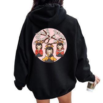 Kawaii Dolls Day Girls Day Hinamatsuri Japanese Festival Women Oversized Hoodie Back Print - Thegiftio
