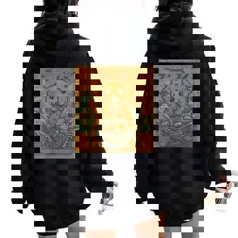 Kawaii Ramen Nouilles Japonaises Golden Retriever Mangeant Ramen Sweat à capuche oversize pour femme avec imprimé dans le dos - Cadeauxyz