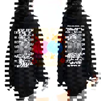 Keeper Of The Gender Fall Vibes Autumn Baby Shower Pumpkin Women Oversized Hoodie Back Print | Seseable UK