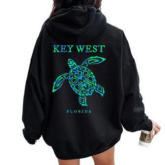 Key West Florida Souvenir Sea Turtle Boys Girls Toddler Women Oversized Hoodie Back Print - Thegiftio