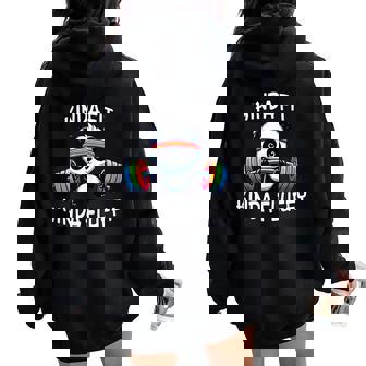 Kinda Fit Kinda Fluffy Gym Workout Fitness Panda Fun Women Oversized Hoodie Back Print | Mazezy