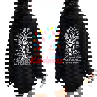 Kindness Peace Equality Love Inclusion Hope Diversity Women Women Oversized Hoodie Back Print | Mazezy
