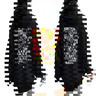 Kwanzaa Blessings Afro American Celebration Black Woman Women Oversized Hoodie Back Print - Thegiftio