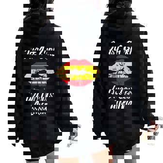 Labios Boca Amor Bandera Española Almería Cuello Women Oversized Hoodie Back Print - Regaloses