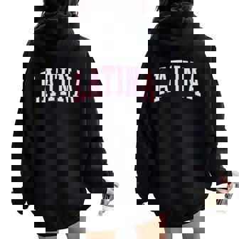 Latina Cute Preppy Pink Women Women Oversized Hoodie Back Print | Mazezy