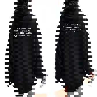 Leave Me Alone My Mom Is Dead Morbid Saying Dark Humor Women Oversized Hoodie Back Print | Mazezy