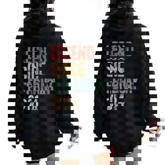 Legend February 2014 12Th Birthday Boy Girl 12 Year Old Women Oversized Hoodie Back Print | Seseable FR