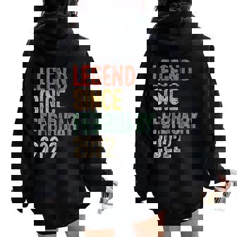 Legend February 2022 4Th Birthday Boy Girl 4 Year Old Women Oversized Hoodie Back Print | Seseable UK