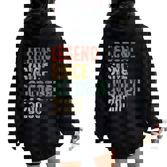 Legend October 2000 25Th Birthday 25 Year Old Women Oversized Hoodie Back Print | Mazezy