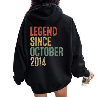 Legend October 2014 11Th Birthday Boy Girl 11 Year Old Women Oversized Hoodie Back Print - Thegiftio UK