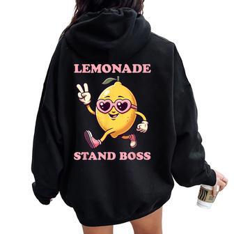 Lemonade Stand Girl Boss Girls Lemonade Stand Women Oversized Hoodie Back Print - Thegiftio UK