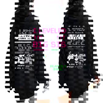 Leveled Up To Big Sister 2026 Video Game Soon To Be Women Oversized Hoodie Back Print | Seseable UK