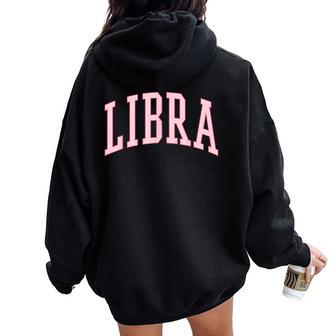 Libra Birthday Pink Preppy Woman Women Oversized Hoodie Back Print - Thegiftio UK