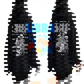 Libra Girl Sneakers Astrology Zodiac Sign Black Women Women Oversized Hoodie Back Print | Seseable CA