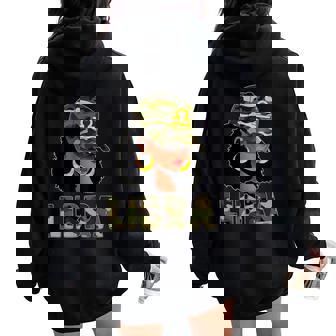 Libra Queen Camouflage Black Woman Cap Zodiac Sign Women Oversized Hoodie Back Print | Seseable CA