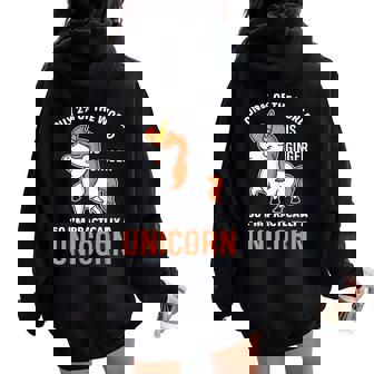 Licorne Roux Roux Amusante Cadeau Pour Et Fille Sweat à capuche oversize pour femme avec imprimé dans le dos - Cadeauxyz