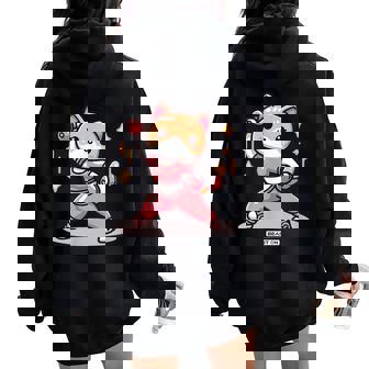 Lindo Gato Fitness Entrenamiento Divertido Es Gimnasio Entrenamiento Women Oversized Hoodie Back Print - Regaloses