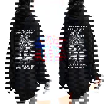 LIne Dance Cowgirl Cowboy Patriotic 4th Of July USA Flag Men Women Oversized Hoodie Back Print | Mazezy