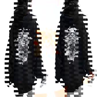 Lion De Juda Lion Croix Foi Chrétienne Jésus Lion Hébreu Sweat à capuche oversize pour femme avec imprimé dans le dos - Cadeauxyz