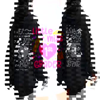 Little Miss 1st Grader 1st Grade Girl First Day Of School Women Oversized Hoodie Back Print | Mazezy