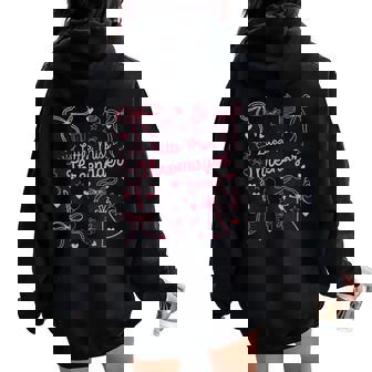 Little Miss Threenager 3Rd Birthday Girl Pink Coquette Bow Women Oversized Hoodie Back Print | Seseable CA