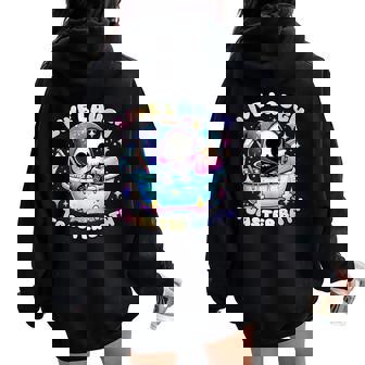 Live Laugh Toaster Bath Sarcastic Skeleton Meme Saying Women Oversized Hoodie Back Print | Seseable FR