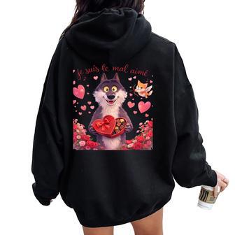 Loup Le Mal Aimé Cadeau Fete Des Amoureux Homme Enfant Sweat à capuche oversize pour femme avec imprimé dans le dos - Cadeauxyz