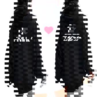 I Love Heart Tequila Lover Drinker Drinking Alcohol Women Oversized Hoodie Back Print - Thegiftio