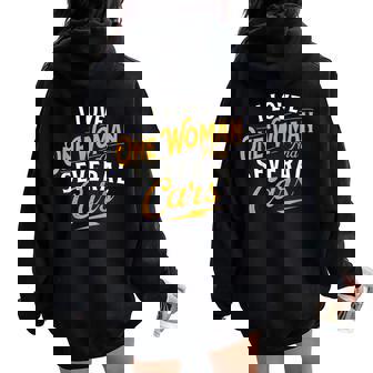 I Love One Woman And Several Cars Car Guy Auto Mechanic Women Oversized Hoodie Back Print | Mazezy