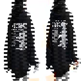 Love Is White English Cream Golden Retriever Mom Dog Puppy Women Oversized Hoodie Back Print - Thegiftio