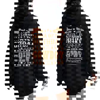 Mama Of The Birthday Cowboy Cute Western Bday Boy Birthday Women Oversized Hoodie Back Print - Thegiftio
