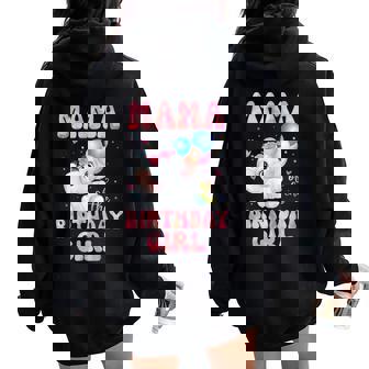 Mama Of The Birthday Girl Shirt Elephant Mommy Mom 1st Women Oversized Hoodie Back Print | Mazezy