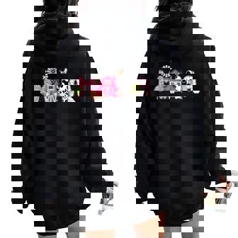 Mama Farm Animal Birthday 1St Family Matching Party Mom Women Oversized Hoodie Back Print | Seseable CA