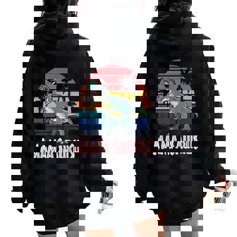 Mamaaurus Graciosa Retro Dinosaurio Mamá Divertida Women Oversized Hoodie Back Print - Regaloses