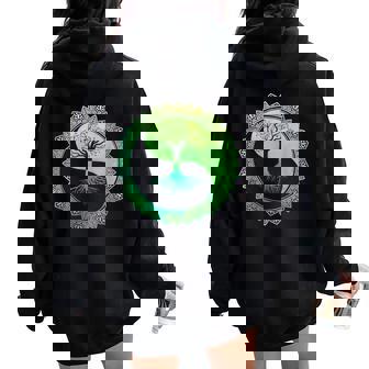 Mandala Psychédélique Arbre Deie Géométrieacrée Yin Yang Sweat à capuche oversize pour femme avec imprimé dans le dos - Cadeauxyz