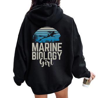 Marine Biologist Girl Marine Biologist Women Oversized Hoodie Back Print - Thegiftio UK