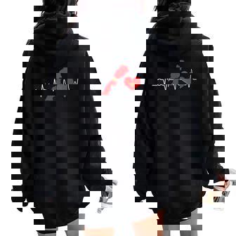 Maroc Coeur Battement De Coeur Marocain Carte Sweat à capuche oversize pour femme avec imprimé dans le dos - Cadeauxyz