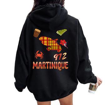 Martinique 972 Idee Cadeauouvenir tyle Madras Sweat à capuche oversize pour femme avec imprimé dans le dos - Cadeauxyz
