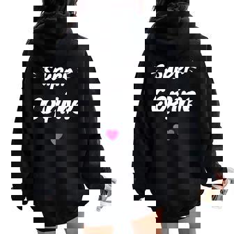 Meilleure Copine Du Monde Filleuper Copine Sweat à capuche oversize pour femme avec imprimé dans le dos - Cadeauxyz