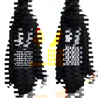 Meme Divertido De Baile De Pollo Y Plátano Para Niñas Es Y Niños Women Oversized Hoodie Back Print - Regaloses