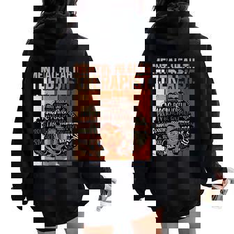 Mental Health Therapist Afro Black History Month Women Oversized Hoodie Back Print | Mazezy