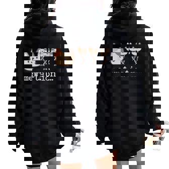 Mew-Tation Cat Science Dna Cells Biology Teacher Women Oversized Hoodie Back Print | Mazezy