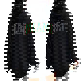 Miami Throwback Print Classic Vintage Women Women Oversized Hoodie Back Print | Mazezy