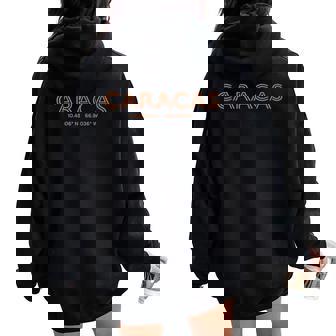 Minimalist Caracas For & Coordenadas Ciudadenezuela Caracas Adultoólido Manga Corta Cuello Crew Camisa Pequeño Eu Women Oversized Hoodie Back Print - Regaloses