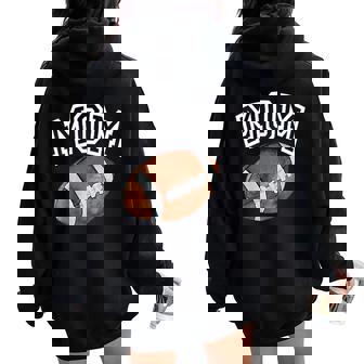 Mom Of The 1 Year Old Football Birthday Boy Family Matching Women Oversized Hoodie Back Print | Seseable CA
